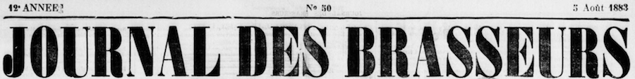 Titre du journal des brasseurs du nord du 5 aout 1183
